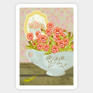 Pansies in a Bowl Sticker